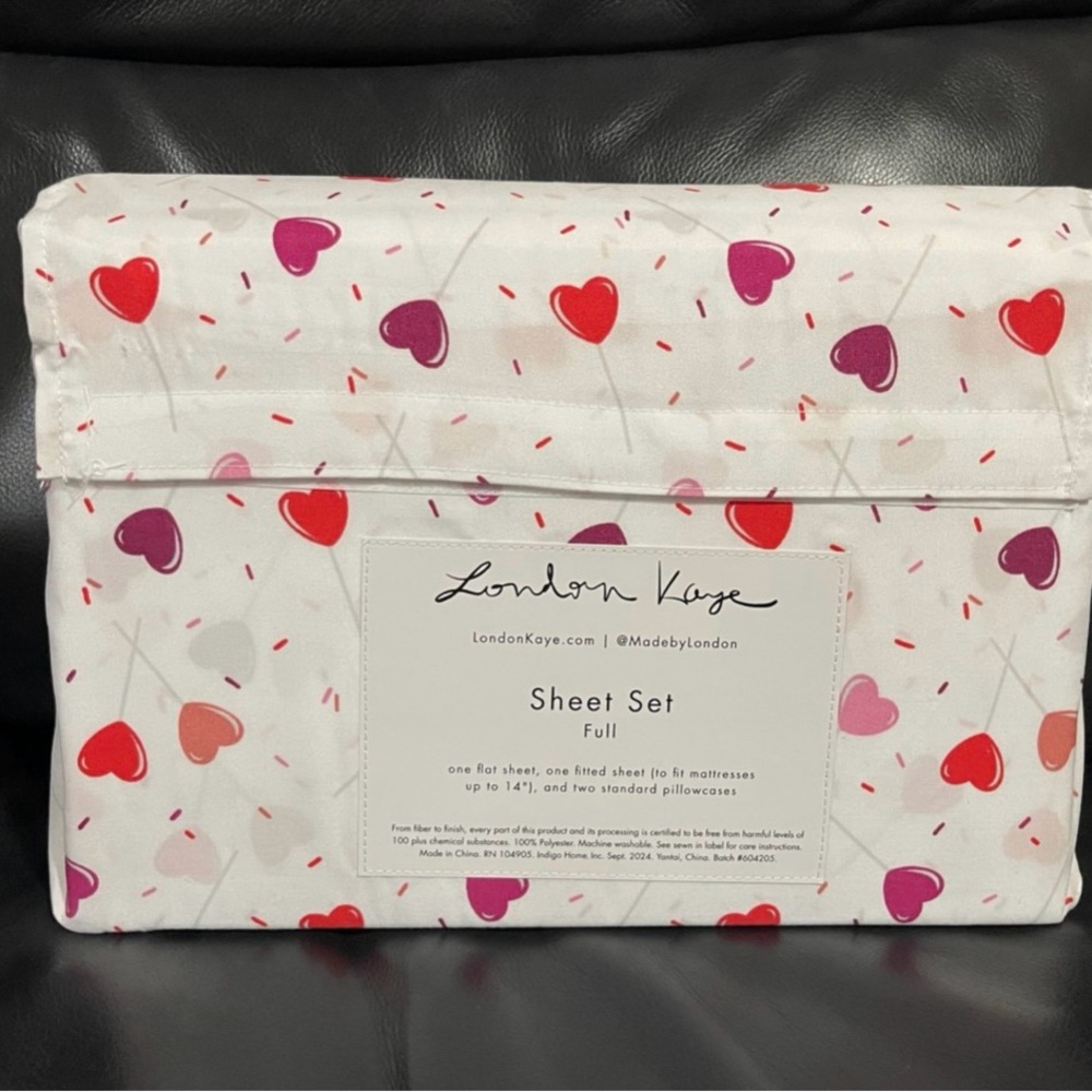 London Kaye Valentine Hearts Full Sheet Set - London Kaye Lollipop Sheet Set